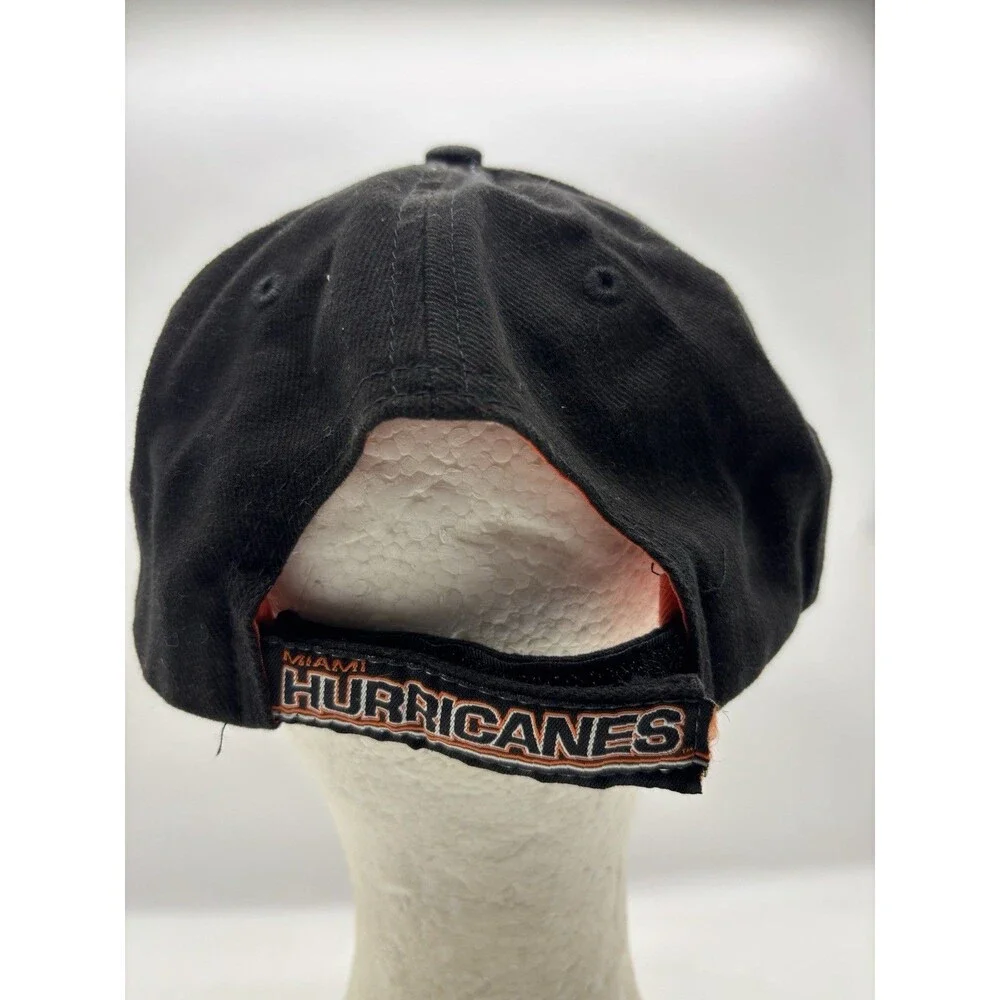 Miami Hurricanes Hat Black Orange Stitched U Logo NCAA